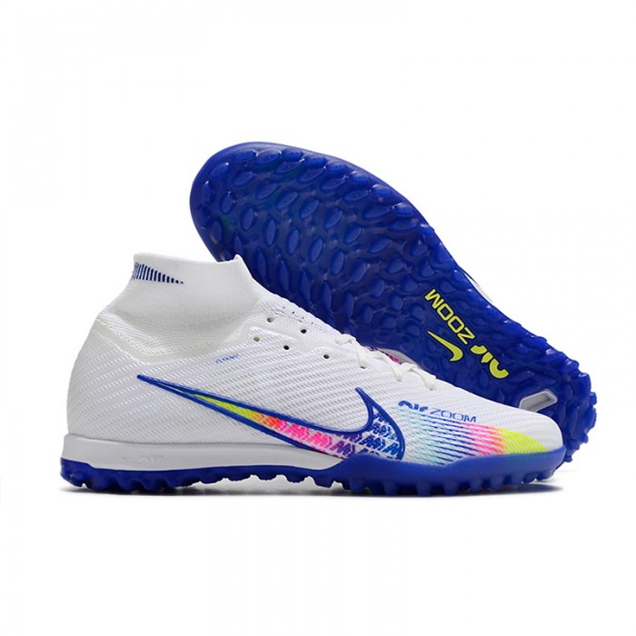Air Zoom Mercurial Vapor XV Elite TF High Soccer Shoes-White/Blue-1844688