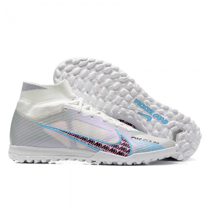 Superfly 8 Academy TF High Soccer Shoes-White/Gray-9677353