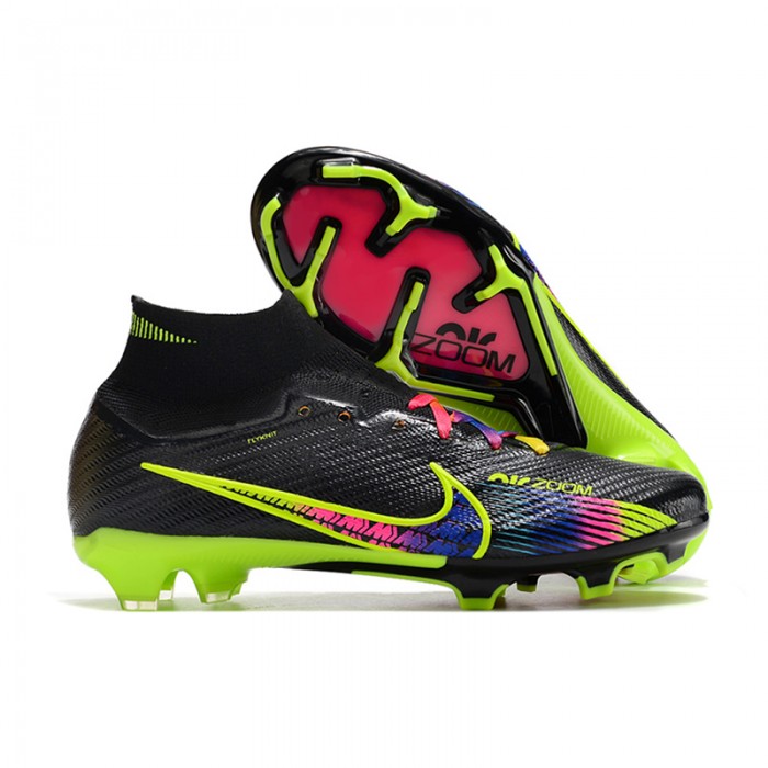 Air Zoom Mercurial Superfly IX Elite FG HIGH Soccer Shoes-Black/Green-9290292