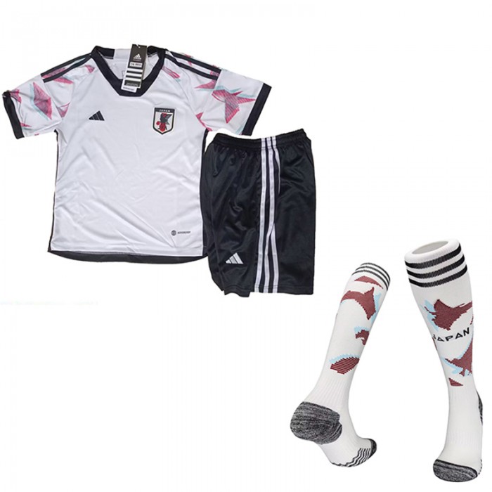 2022 World Cup Japan Away White suit short sleeve kit Jersey (Shirt + Short +Sock)-1063157