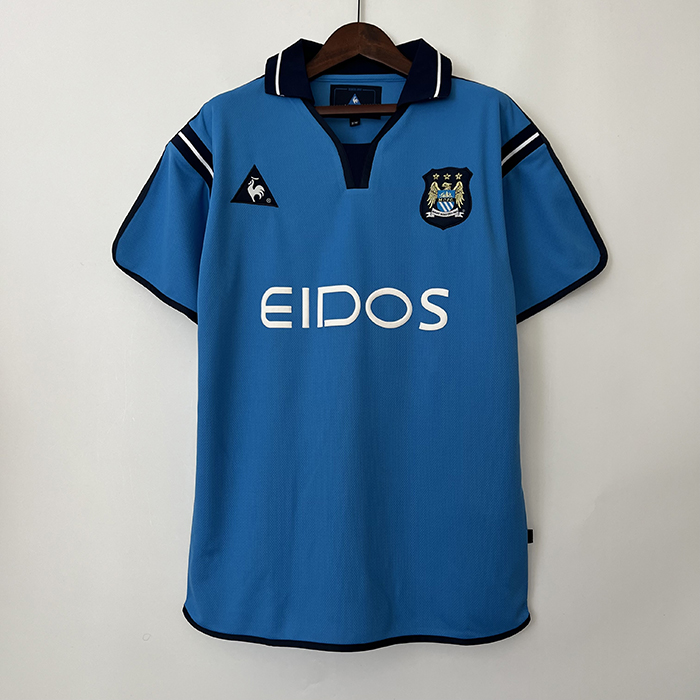 Retro 01/02 Manchester City Home Blue Jersey Kit short sleeve-3579975