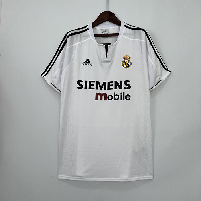 Retro 03/04 Real Madrid Home White Jersey Kit short sleeve-1626076
