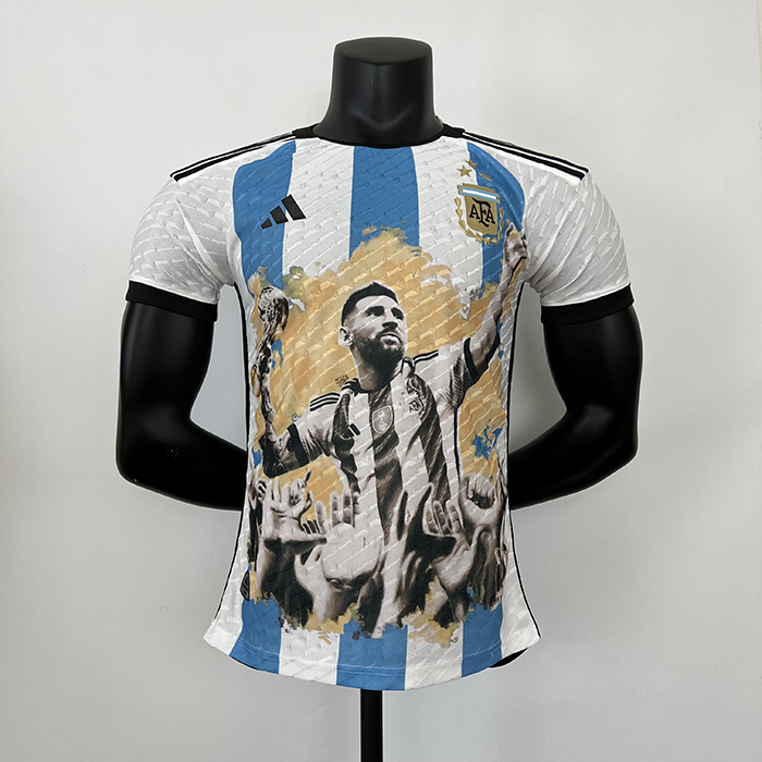 2023 Argentina Commemorative Edition White Blue Jersey Kit short sleeve (Player Version)-3787174