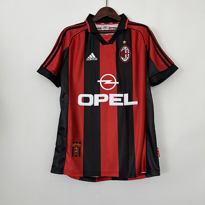 Retro 98/99 AC Milan Home Red Black Jersey Kit short sleeve-5124968