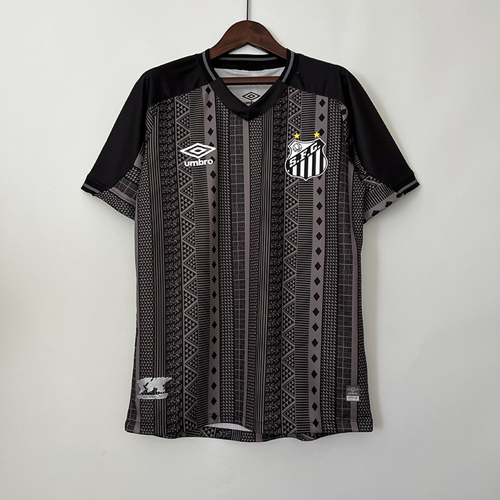 22/23 Santos Third Away Black Jersey Kit short sleeve-2075033