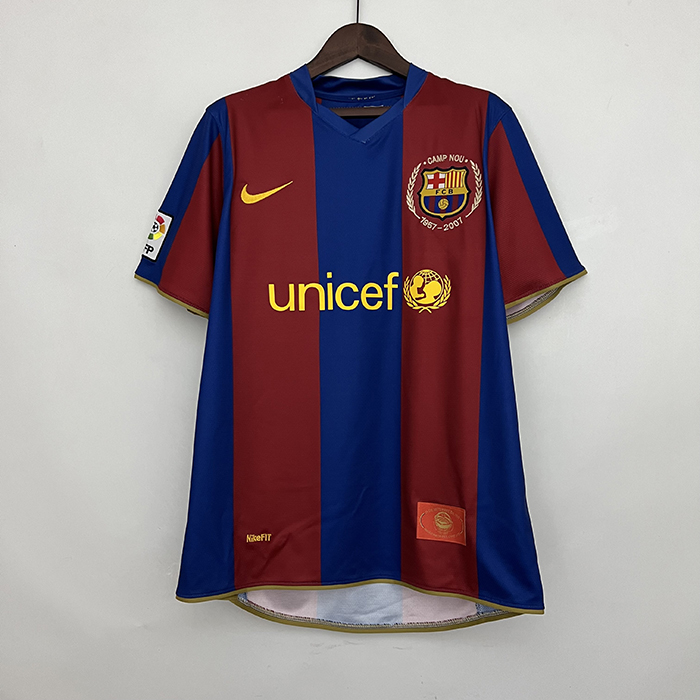 Retro 07/08 Barcelona Home Red Blue Jersey Kit short sleeve-7051004