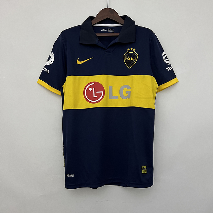 Retro 09/10 Boca Juniors Home Navy Blue Yellow Jersey Kit short sleeve-5494903