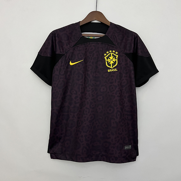 2022 Brazil Goalkeeper Brown Jersey Kit short sleeve-4972868