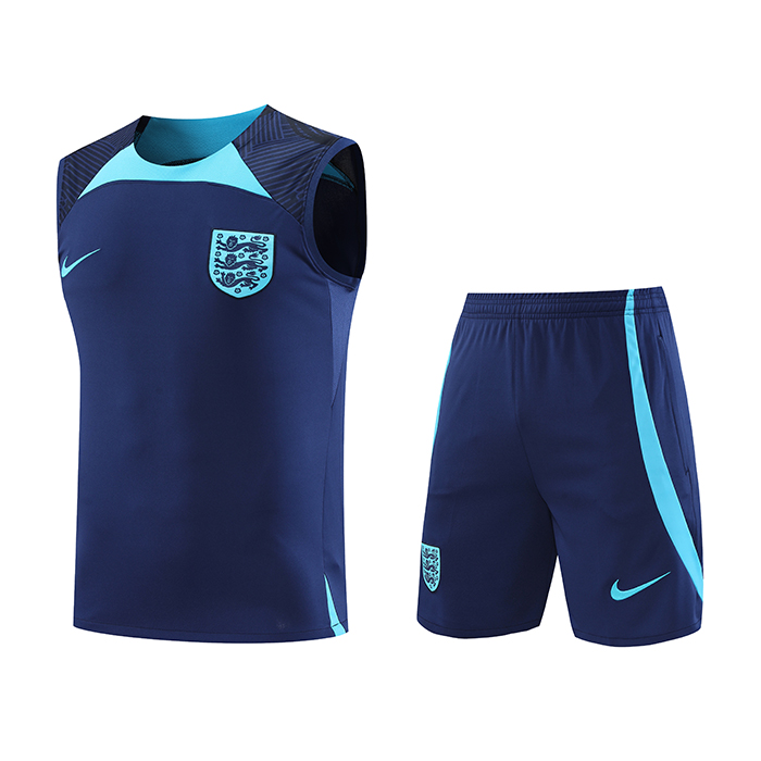 22/23 England Blue Training suit Jersey Kit Sleeveless vest (vest + Short)-4984695