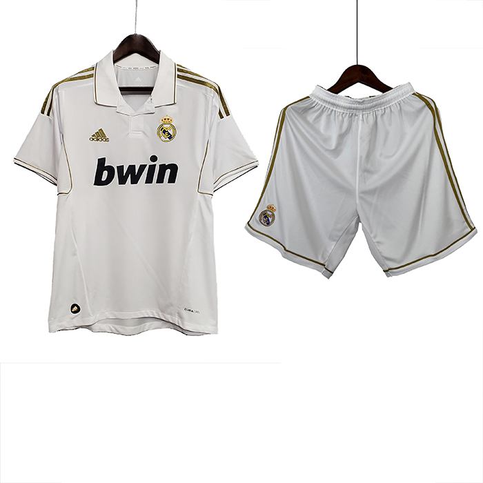 Retro 11/12 Real Madrid Home White Jersey Kit short sleeve (Shirt + Short)-2014506