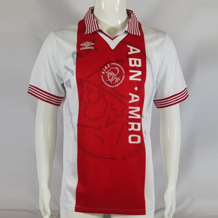 Retro 1995 Ajax Home Red White Jersey Kit short sleeve-7386672