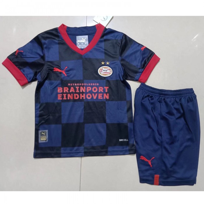 22/23 Eindhoven Away Black Gray Jersey Kit short sleeve (Shirt + Short)-2189627