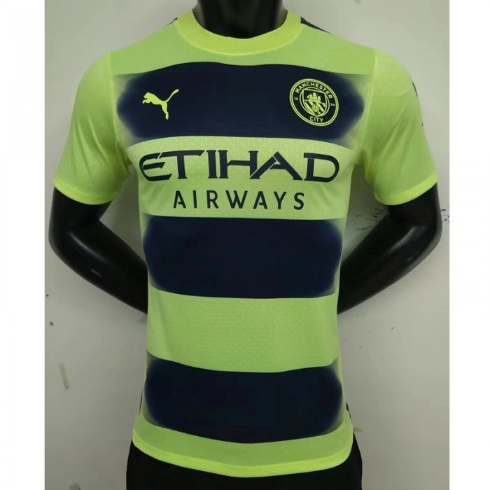 22/23 Manchester City third away Green Black Jersey short sleeve (Player Version)-6463801