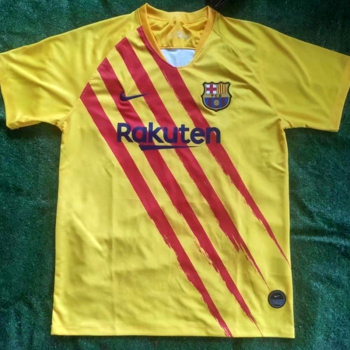 2019/20 Barcelona Third Away Yellow Jersey Kit short sleeve-4091619