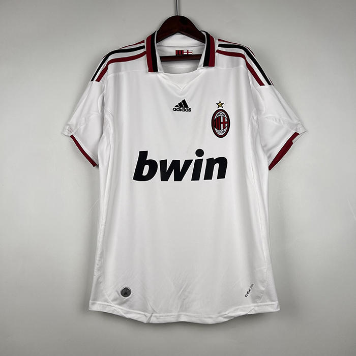 Retro 09/10 AC Milan Away White Jersey Kit short sleeve-1695859