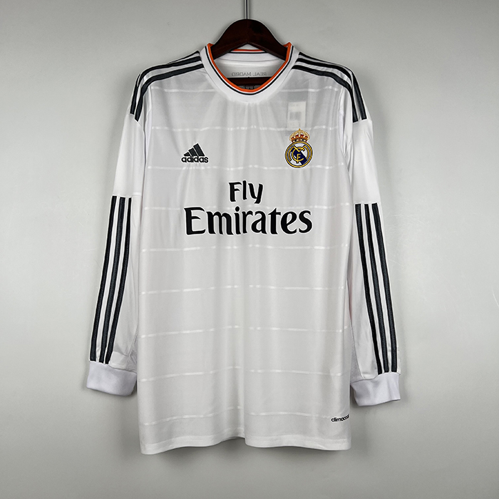 Retro 13/14 Real Madrid Home White Jersey Kit Long Sleeve-9129965