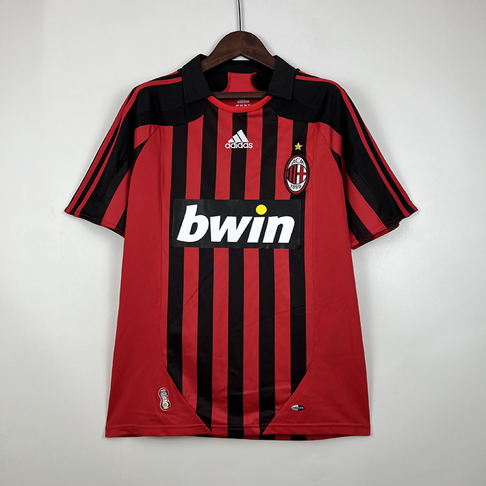 Retro 07/08 AC Milan Home Red Black Jersey version short sleeve-5048823