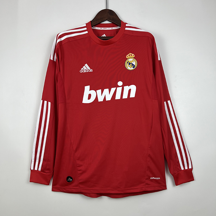Retro 11/12 Real Madrid Third Away Red Jersey version Long Sleeve-8332220