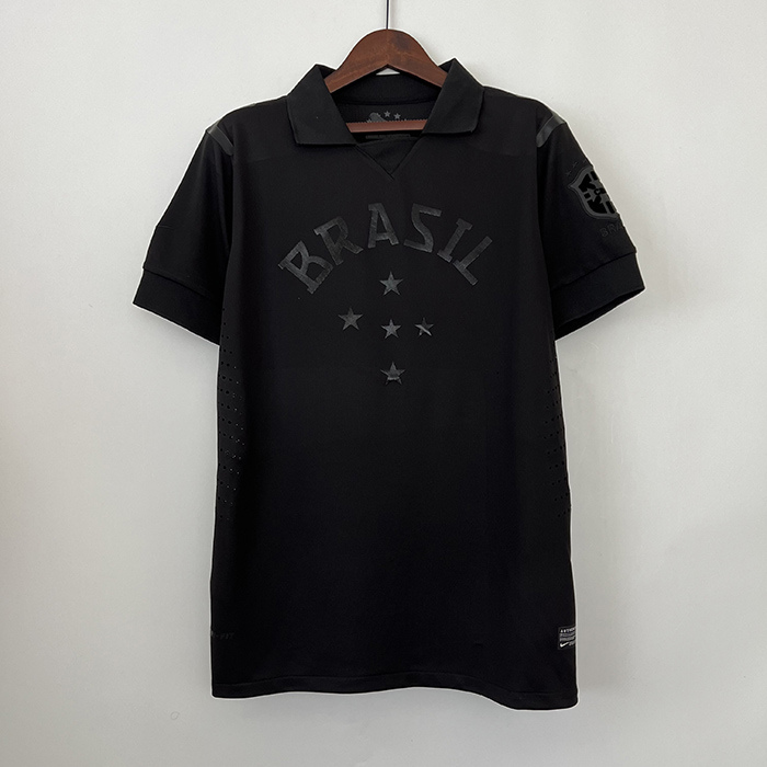 Retro 13/14 Brazilian Black Jersey version short sleeve-7319608