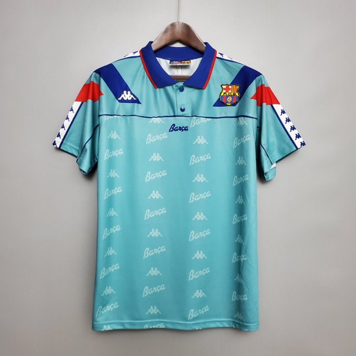 Retro 92/95 Barcelona away Green Jersey Kit short sleeve-2124005
