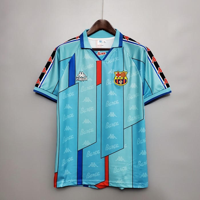 Retro 96/97 Barcelona away Blue Jersey Kit short sleeve-8943703
