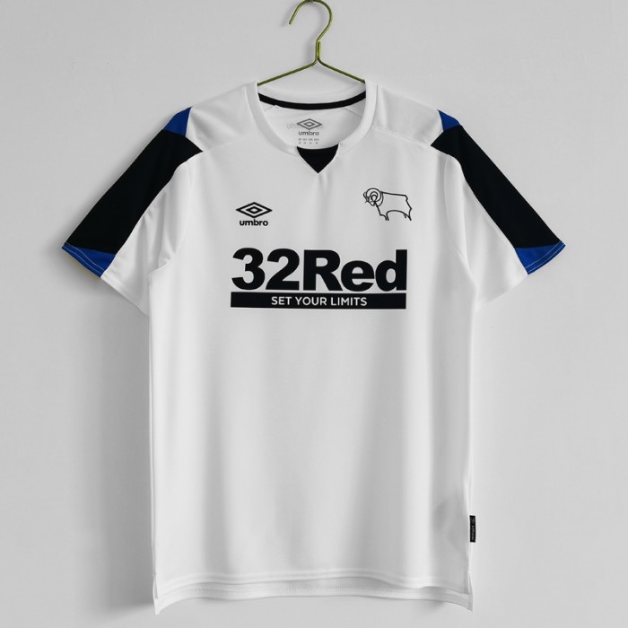 21/22 Derby County Home White Jersey Kit short sleeve-7971573