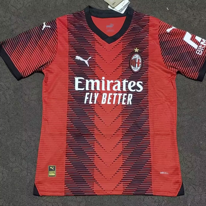 23/24 AC Milan Home Red Black Jersey Kit short sleeve-2224603