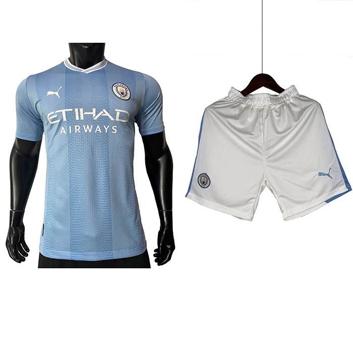 23/24 Manchester City Home Blue Jersey Kit (Shirt + Short) (Player Version)-9294745