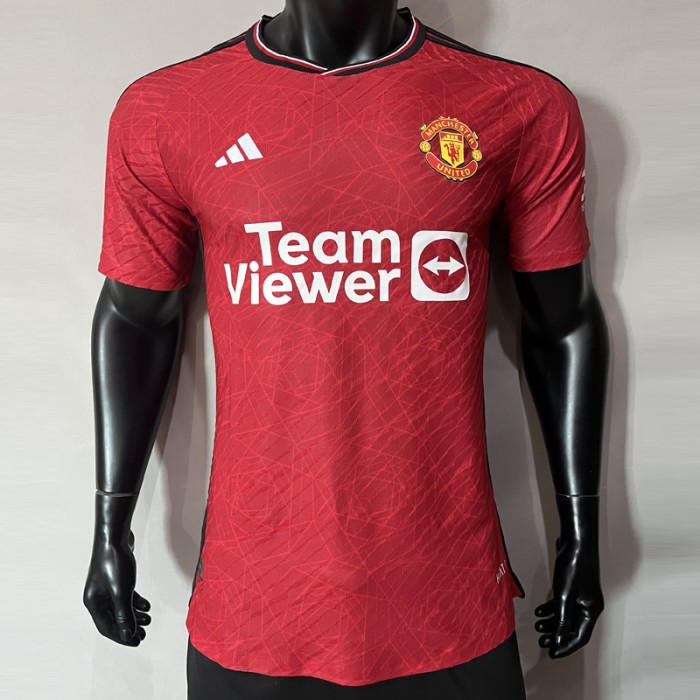 23/24 Manchester United M-U Home Red Jersey Kit short sleeve (Player Version)-5260454