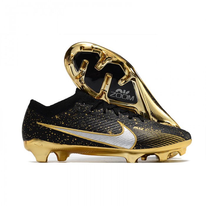 Air Zoom Mercurial Superfly IX Elite FG Soccer Shoes-Black/Gold-2385948
