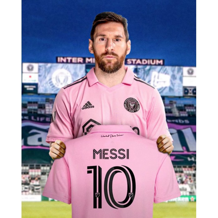22/23 Miami Home Pink Messi 10 Jersey Kit short sleeve (Player Version)-3567254