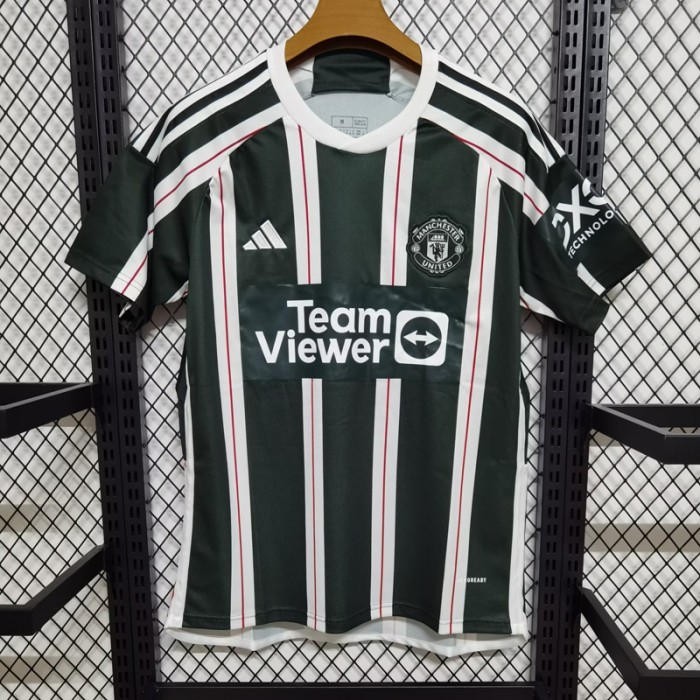 23/24 Manchester United M-U Away White Green Jersey Kit short sleeve-3356867