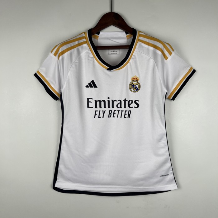 23/24 Women Real Madrid Home White Women Jersey Kit short sleeve-8146127