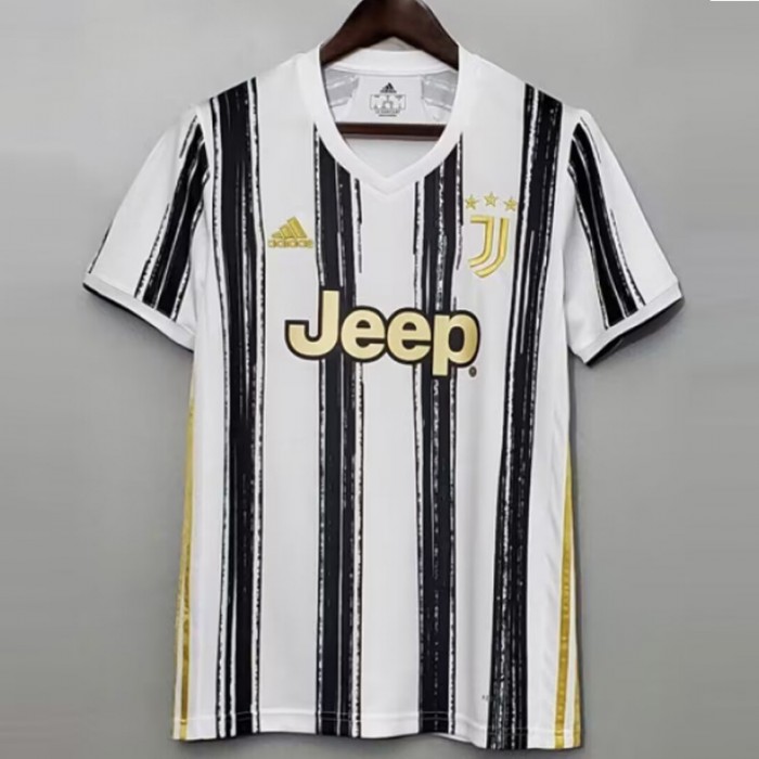 20/21 Juventus Home White Black Jersey Kit short sleeve-4130926