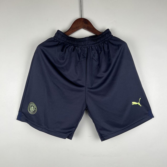 23/24 Manchester City Shorts Navy Blue Shorts Jersey-1511472