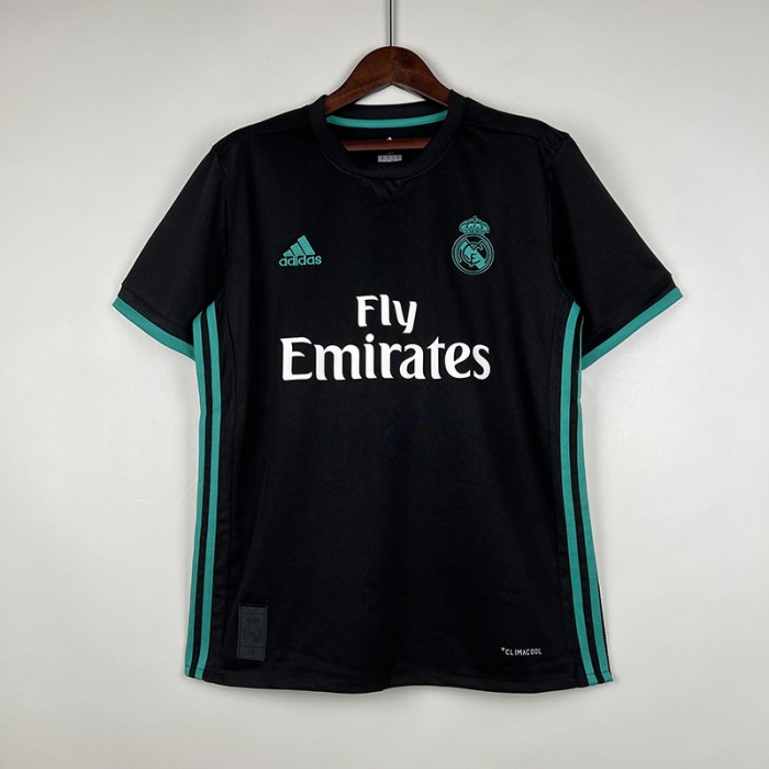 Retro 17/18 Real Madrid Away Black Jersey Kit short sleeve-189716