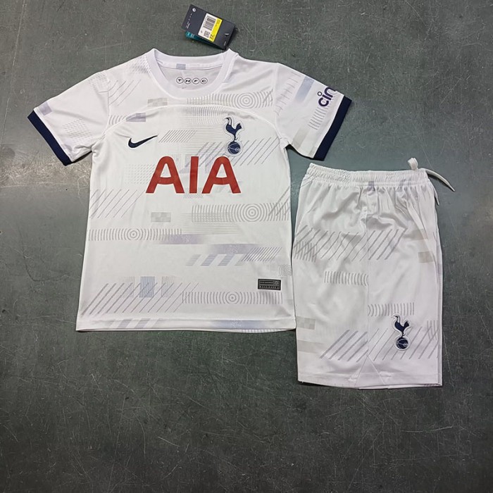 23/24 Tottenham Hotspur Home White Gray Jersey Kit (Shirt + Short)-8365695