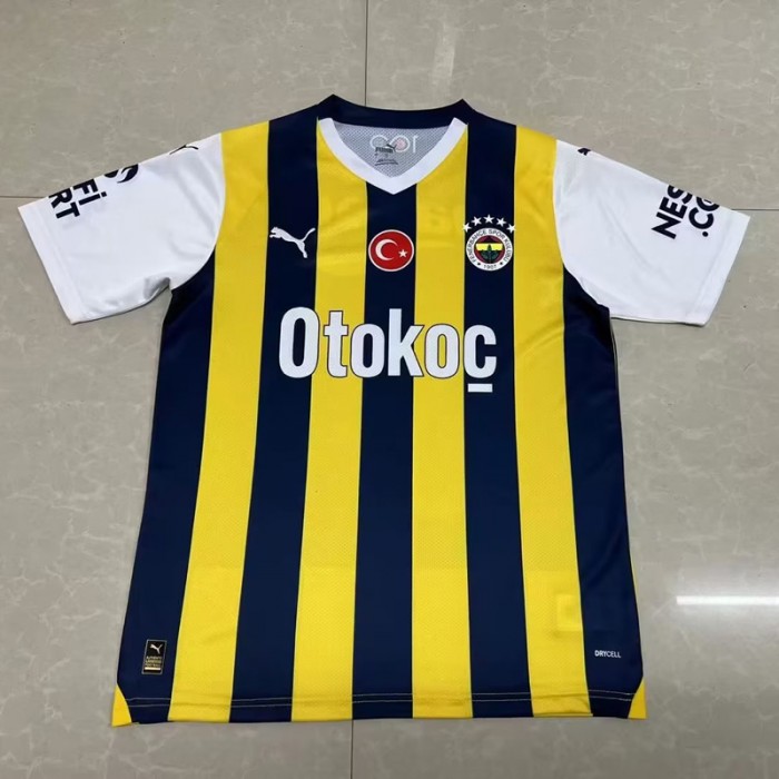 23/24 Fenerbahçe Home Navy Blue Yellow Jersey Kit short sleeve-2367187