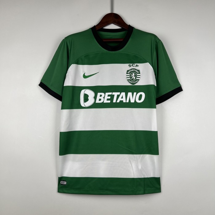 23/24 Sporting Lisbon Home Green White Jersey Kit short sleeve-3631579