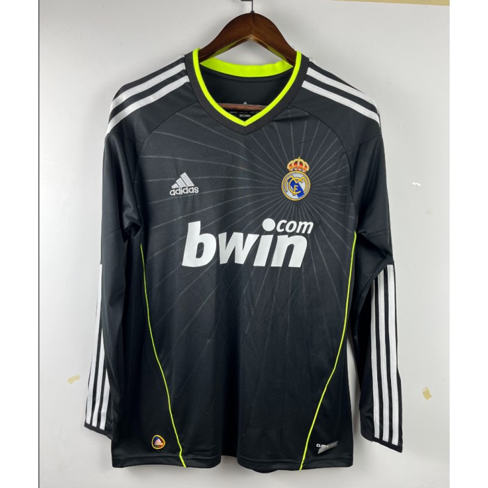 Retro 10/11 Real Madrid Away Black Long Sleeve Jersey Kit Long Sleeve-6999072