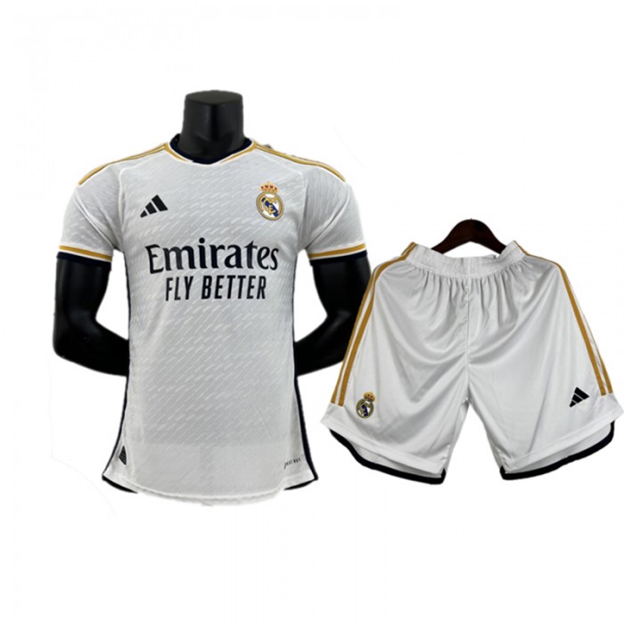 23/24 Real Madrid Home White Jersey Kit short Sleeve (Shirt + Short ) (player version)-7567593
