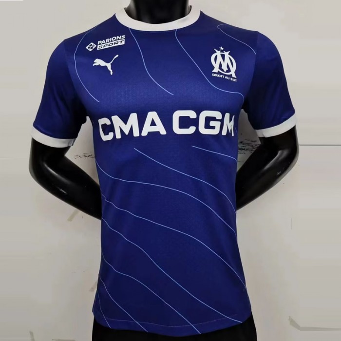 23/24 Marseille Away Blue Jersey Kit short sleeve (player version)-4565223