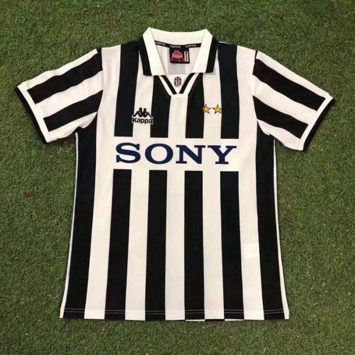 Retro 95/96 Juventus Home White Black Jersey Kit short sleeve-6220902