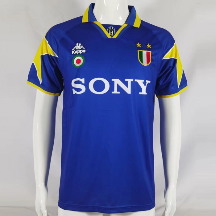 Retro 95/96 Juventus Away Blue Jersey Kit short sleeve-425258