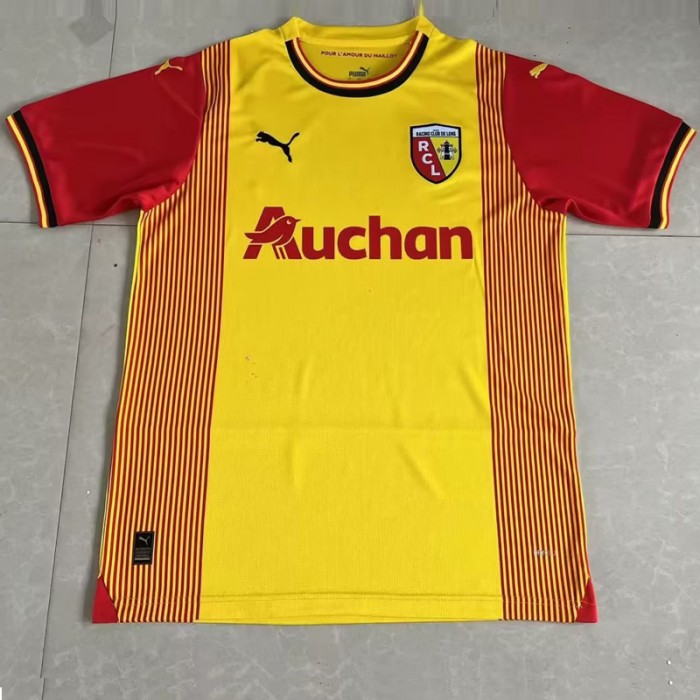 23/24 RC Lens Home Yellow Red Jersey Kit short sleeve-6603580