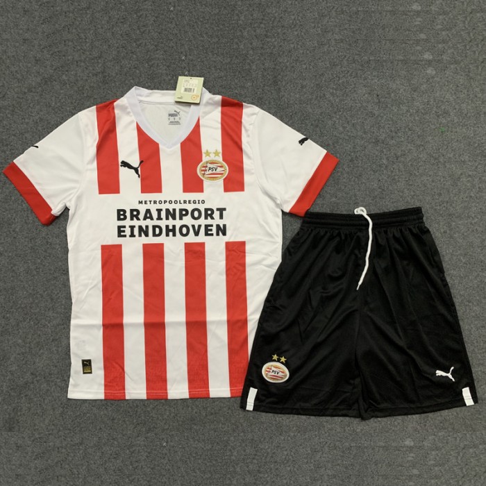 22/23 Eindhoven Home White Red Jersey Kit short sleeve (Shirt + Short)-4382310