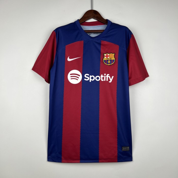 23/24 Barcelona Home Red Blue Jersey Kit short sleeve-4764020