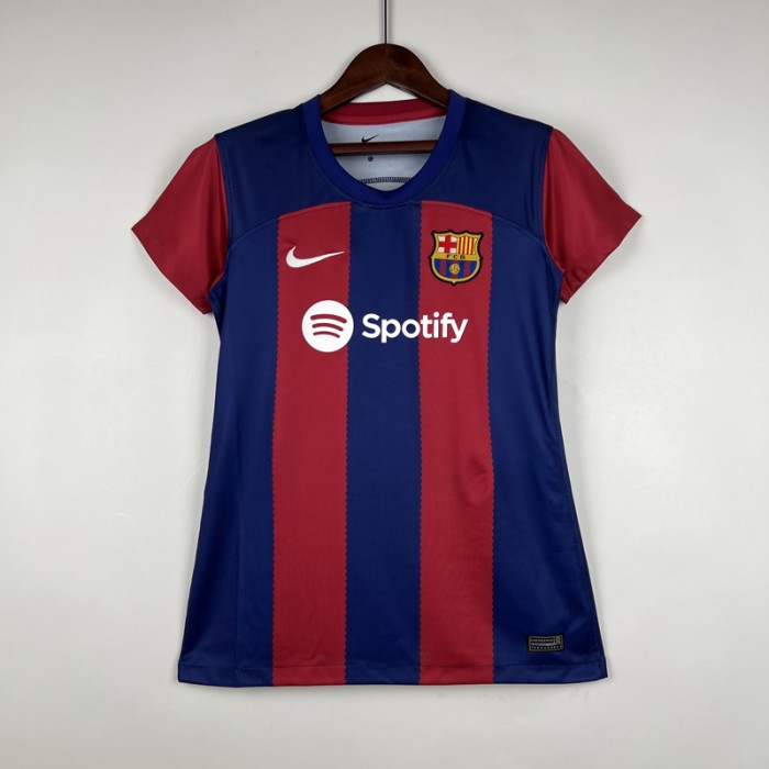 23/24 Women Barcelona Home Red Blue Jersey Kit short sleeve-1625400