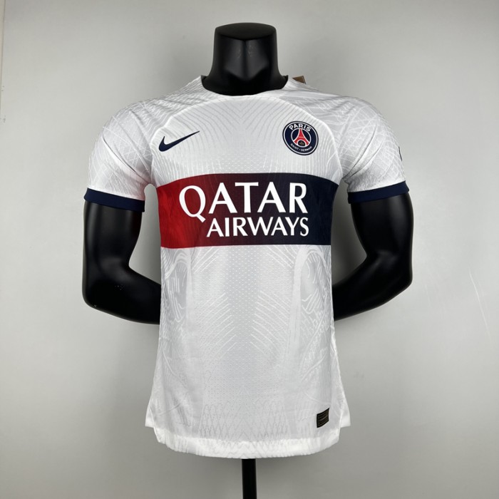 23/24 Paris Saint-Germain PSG Away White Jersey Kit short sleeve (player version)-7782235