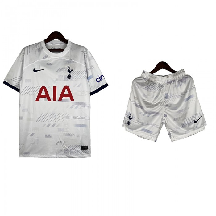 23/24 Tottenham Hotspur Home White Gray Jersey Kit short Sleeve (Shirt + Short)-8759070